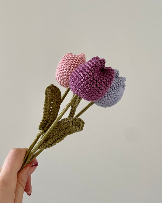 patron modèle de tulipes en crochet